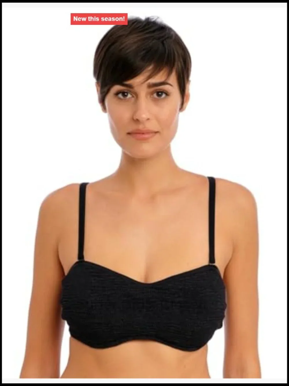 Underwire Bandeau Bikini Top with Adjustable Straps